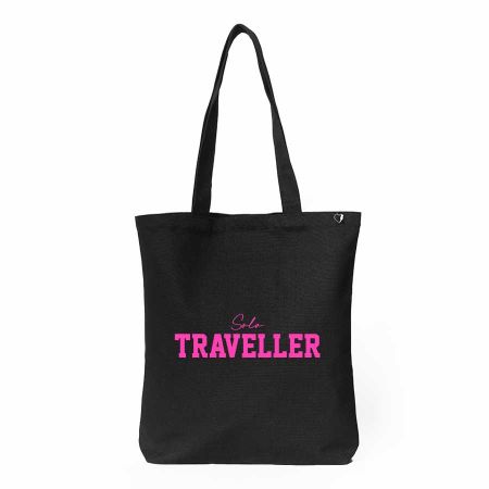 Solo Traveller Black Tote Bag By Aditi Raval