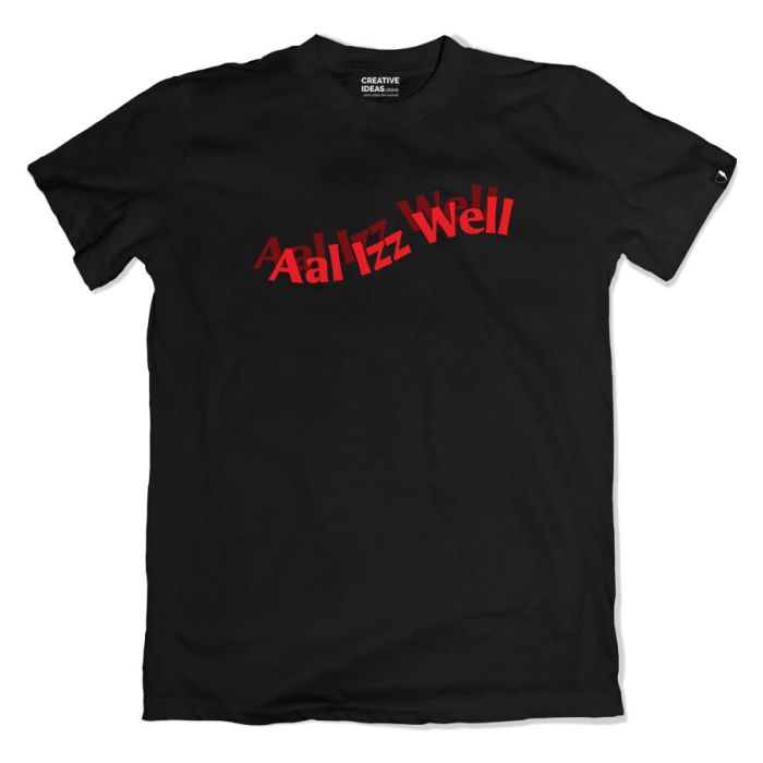 Aal Izz Well - Official Vinod Chopra Films Merchandise - Regular Black Tshirt