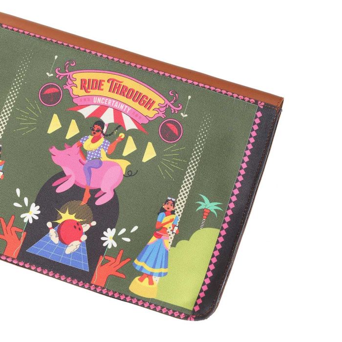 Brown Vegan Leather Laptop Sleeve - Ride Through Uncertainty by Varshini Ramakrishnan | Limited Edition