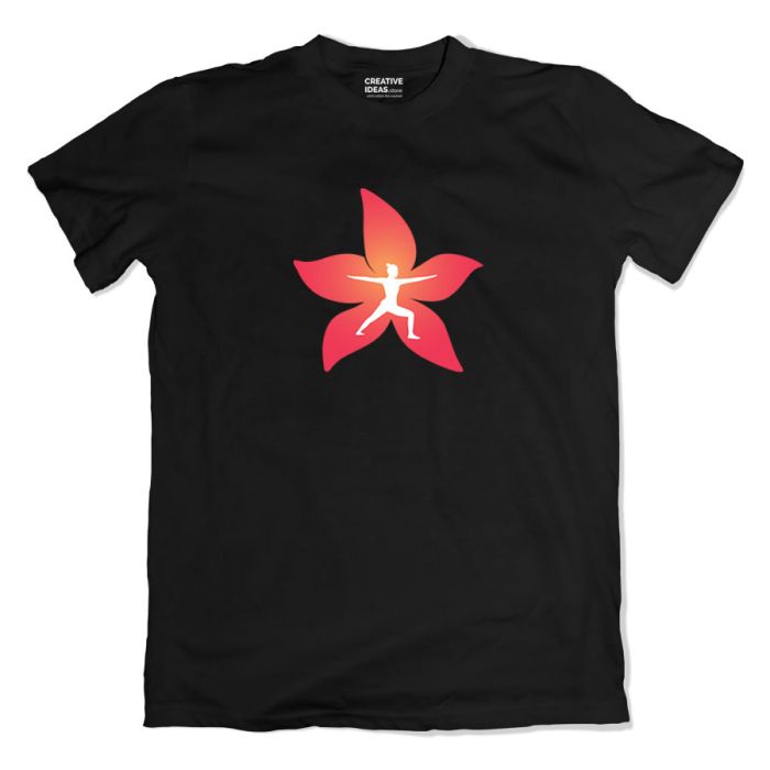 Diva Yoga Black Tshirt Front & Back Printed - Official Diva Yoga Merchandise