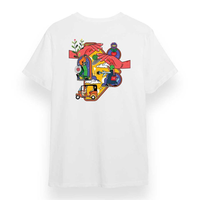 White Oversized Tshirt - In a World Where Everything Is Protected By Yash Pradhan Front and Back Printed | Limited Edition