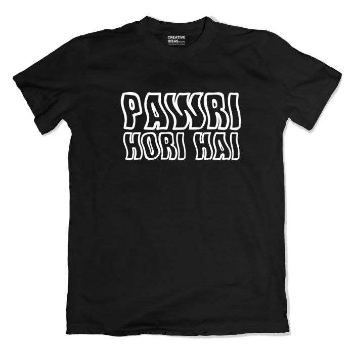 Pawri Hori Hai Black Tshirt by Yashraj Mukhate