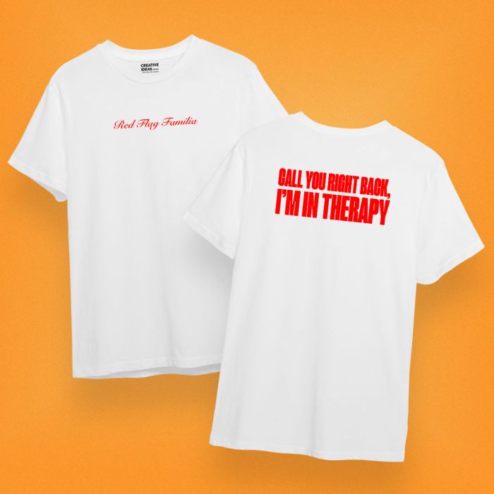 Red Flag Familia - Official Shah Rule Merchandise - White Oversize Tshirt