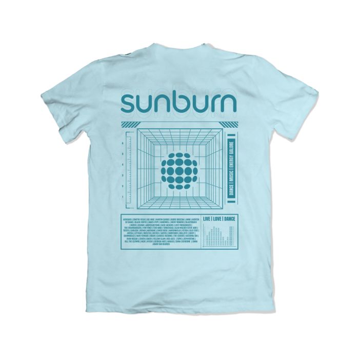 ElectricBurn Powder Blue Tshirt - Official Sunburn Merchandise 