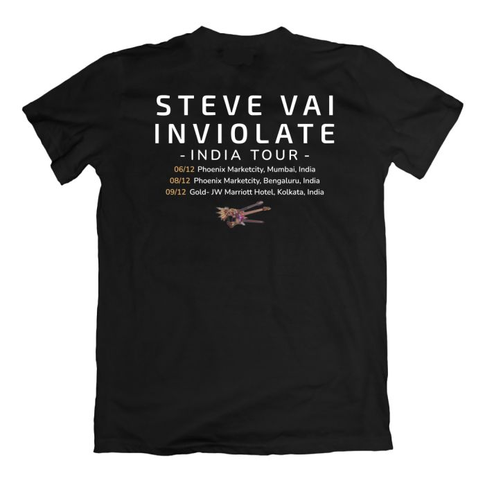 India Tour Official Steve Vai Merchandise Black Tshirt