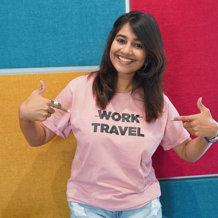 Travel Pink Tshirt by Aditi Raval
