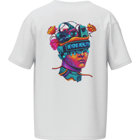 Beyond Reality White Oversized Tee - Sunburn Official Merchandise