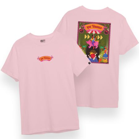 Pink Oversized Tshirt - Ride Through Uncertainty by Varshini Ramakrishnan Front and Back Printed | Limited Edition