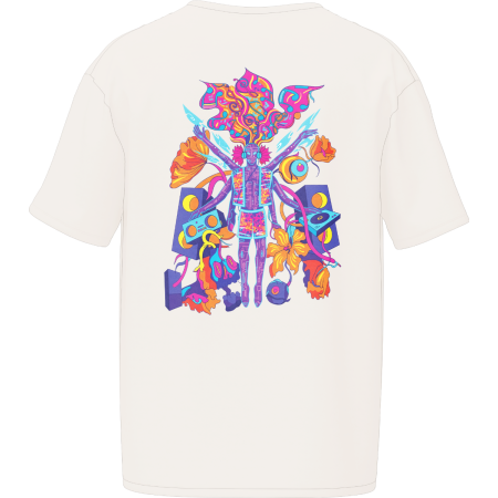 Techno Tree Pearl White Oversized Tee - Sunburn Official Merchandise