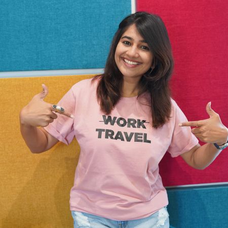 Travel Pink Tshirt by Aditi Raval