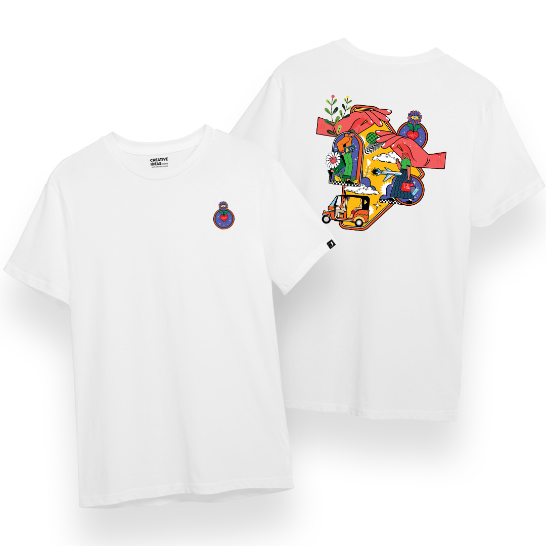 White Oversized Tshirt - In a World Where Everything Is Protected By Yash Pradhan Front and Back Printed | Limited Edition