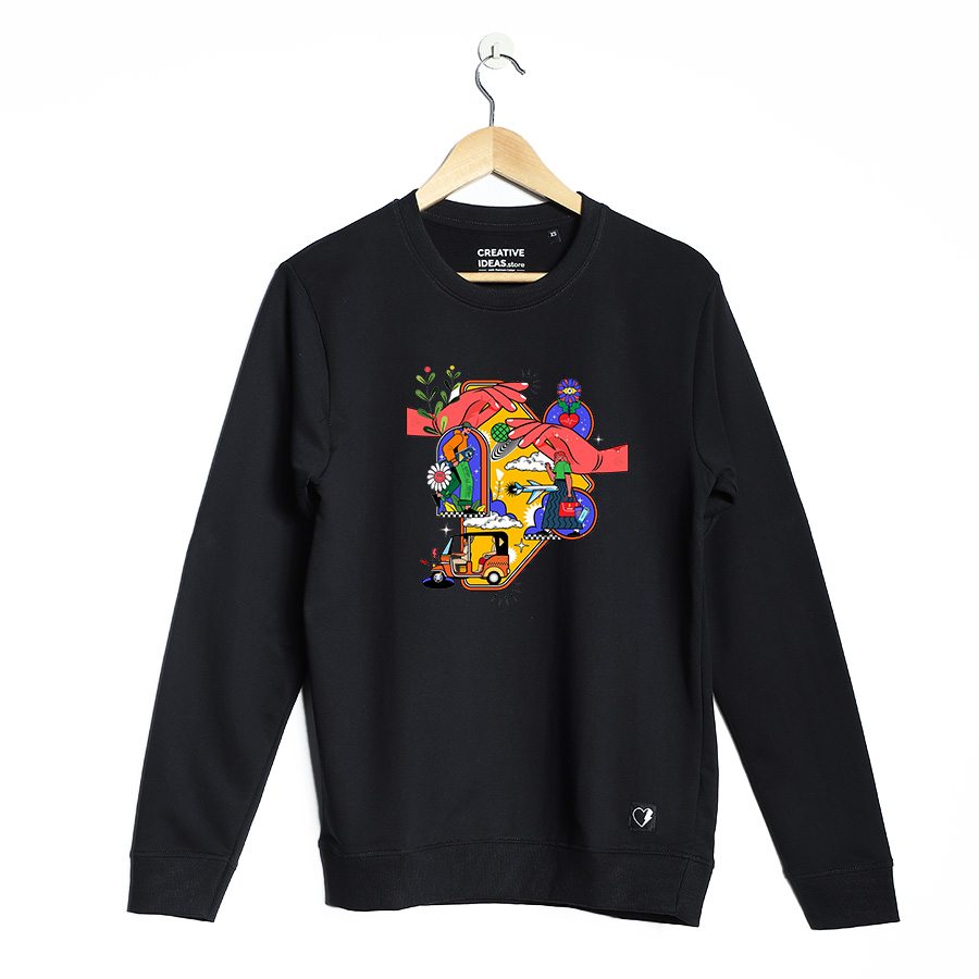 Black Sweatshirt - In a World Where Everything Is Protected by Yash Pradhan | Limited Edition