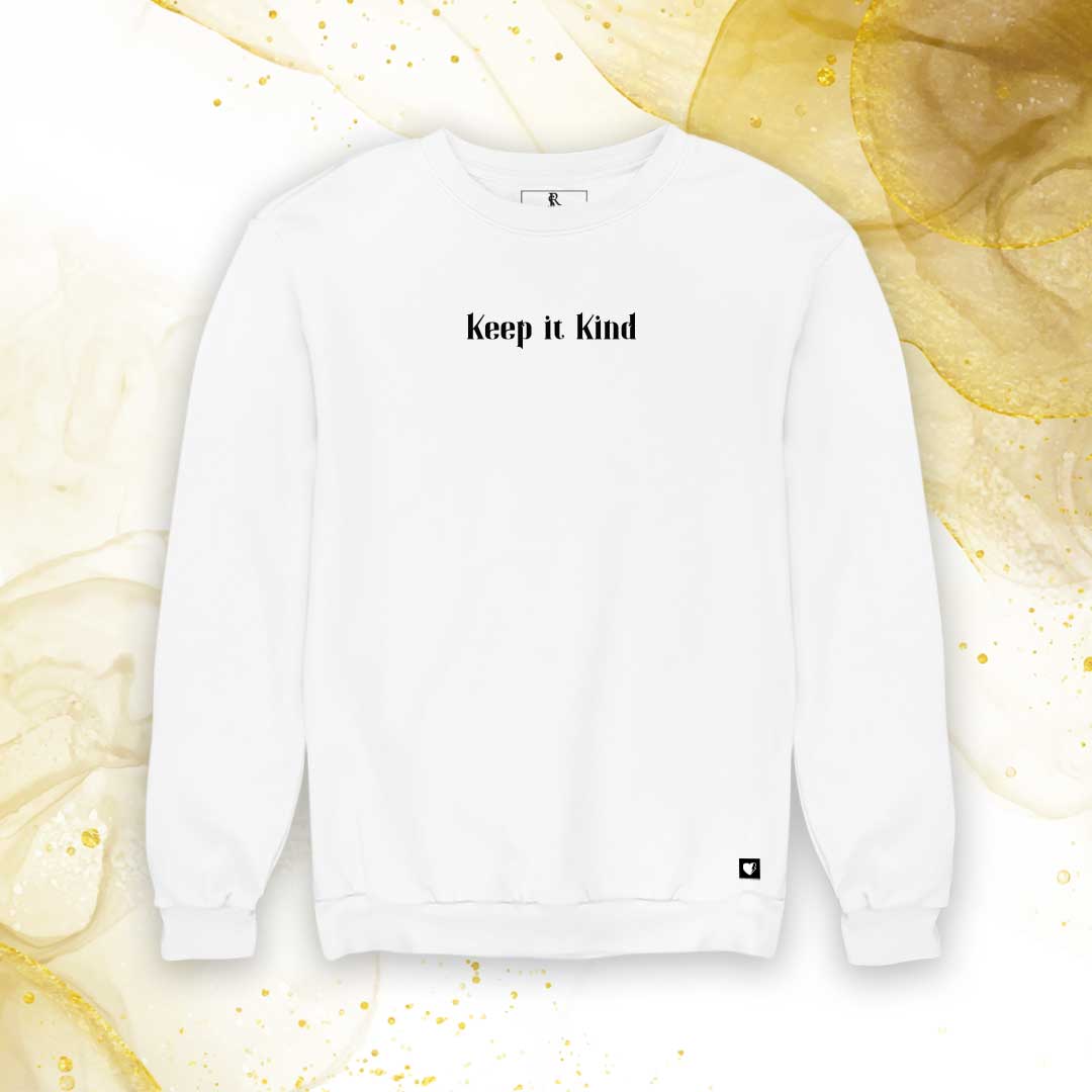 Keep It Kind White Sweatshirt - Official LRSM Merchandise