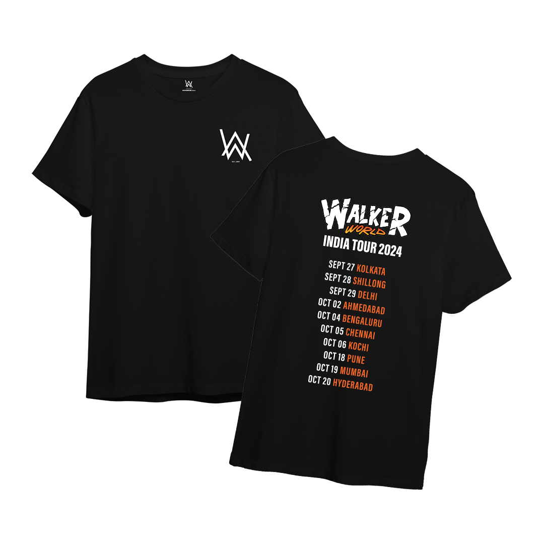 Walker World Tour Oversized Black Tshirt - Official Alan Walker Merchandise
