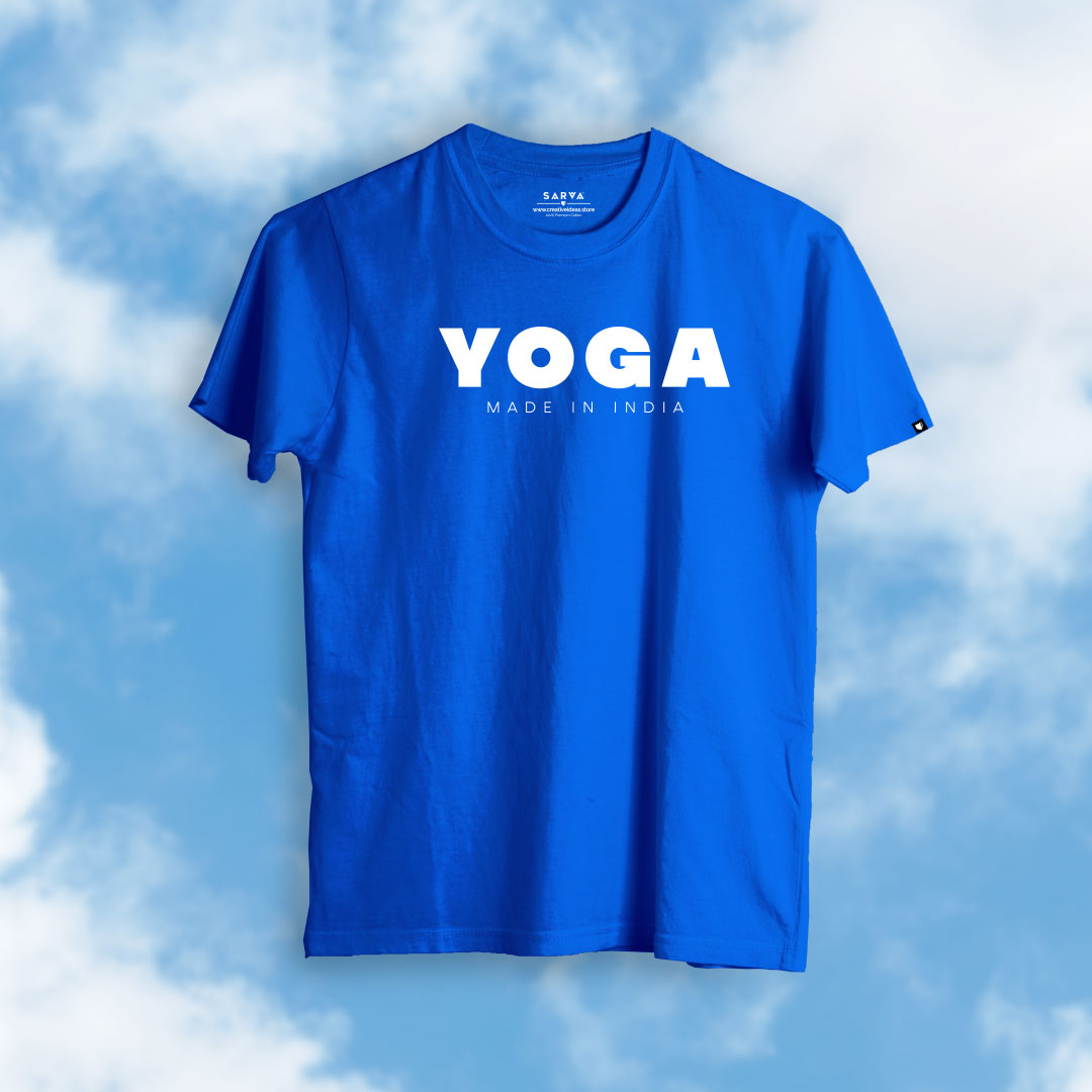 YOGA Made In India Blue Tshirt - Official SARVA Merchandise